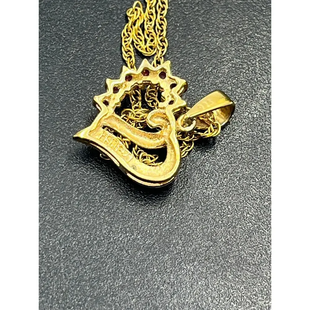 Ross Simon RSE 925‎ Ruby Diamond Sterling Silver Vermeil Heart Pendant Necklace